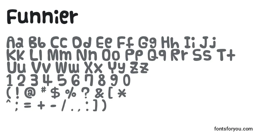 Funnier-fontti – aakkoset, numerot, erikoismerkit