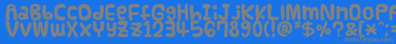 フォントFunnier – 青い背景に灰色の文字