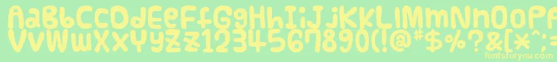 fuente Funnier – Fuentes Amarillas Sobre Fondo Verde