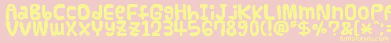 Czcionka Funnier – żółte czcionki na różowym tle