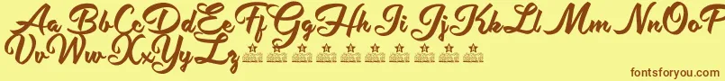 ShityChatsPersonalUse-Schriftart – Braune Schriften auf gelbem Hintergrund
