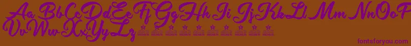 ShityChatsPersonalUse Font – Purple Fonts on Brown Background