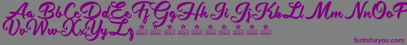 Weitere Informationen zur ShityChatsPersonalUse-Schriftart ShityChatsPersonalUse-Schriftart – Violette Schriften auf grauem Hintergrund