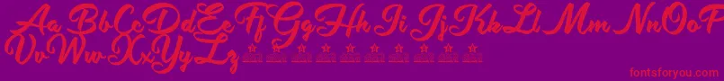 fuente ShityChatsPersonalUse – Fuentes Rojas Sobre Fondo Morado