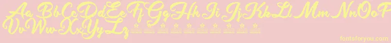 ShityChatsPersonalUse-Schriftart – Gelbe Schriften auf rosa Hintergrund