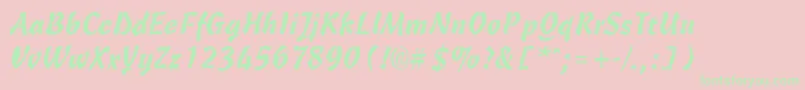 CassiaRegular-Schriftart – Grüne Schriften auf rosa Hintergrund