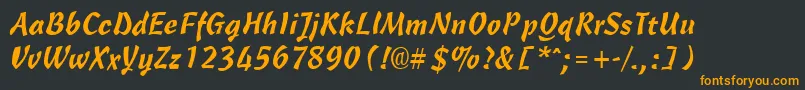 CassiaRegular Font – Orange Fonts on Black Background
