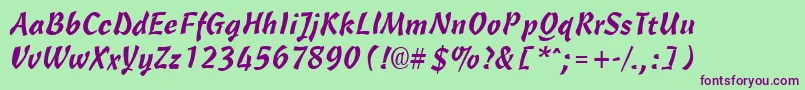 CassiaRegular Font – Purple Fonts on Green Background