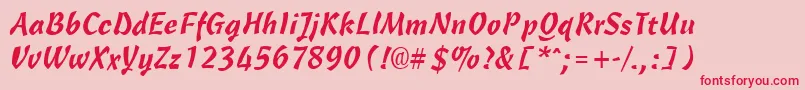 CassiaRegular-Schriftart – Rote Schriften auf rosa Hintergrund