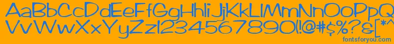 Amazona Font – Blue Fonts on Orange Background