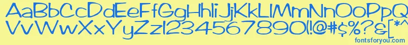 Amazona Font – Blue Fonts on Yellow Background