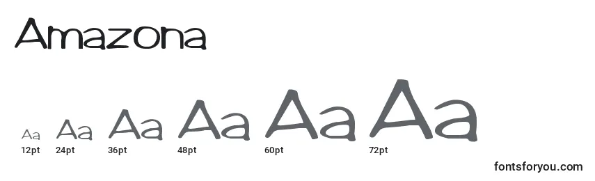 Размеры шрифта Amazona