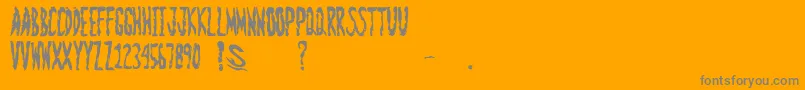 GomariceZombieShooting-Schriftart – Graue Schriften auf orangefarbenem Hintergrund