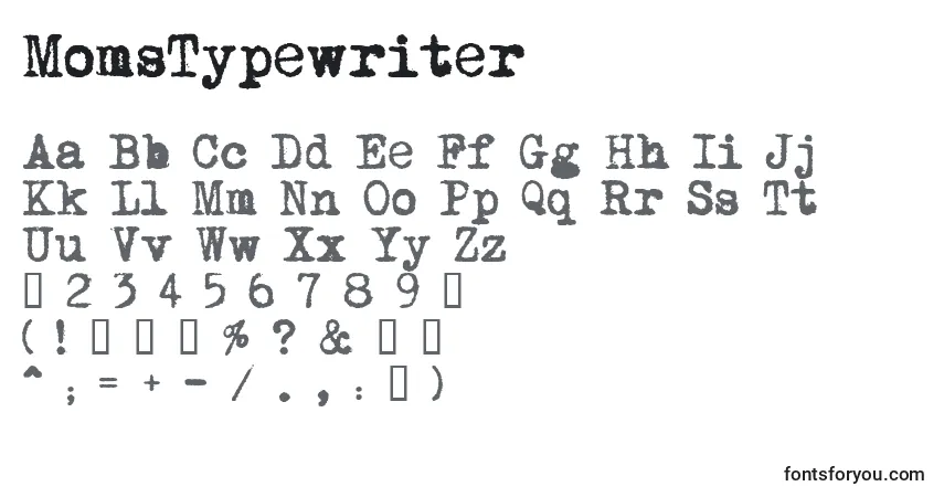 MomsTypewriter Font – alphabet, numbers, special characters