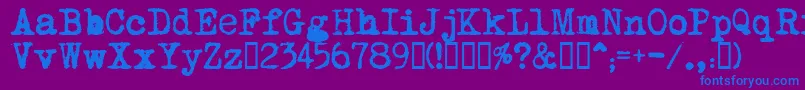 Шрифт MomsTypewriter – синие шрифты на фиолетовом фоне