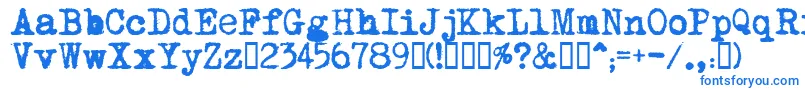 MomsTypewriter Font – Blue Fonts on White Background