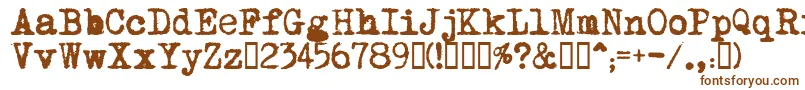 MomsTypewriter-fontti – ruskeat fontit valkoisella taustalla