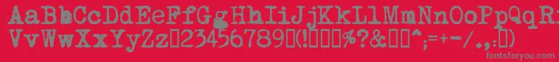 MomsTypewriter Font – Gray Fonts on Red Background