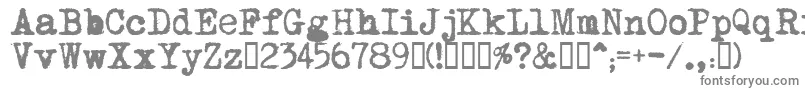 MomsTypewriter-Schriftart – Graue Schriften auf weißem Hintergrund