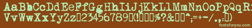 MomsTypewriter Font – Green Fonts on Brown Background