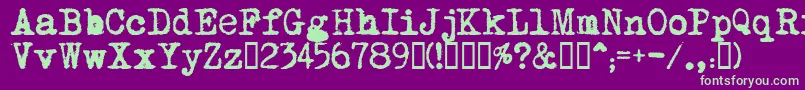 MomsTypewriter-fontti – vihreät fontit violetilla taustalla