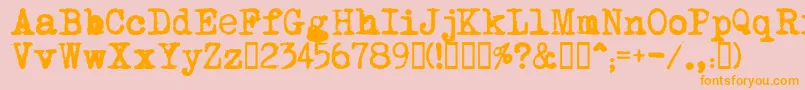 MomsTypewriter Font – Orange Fonts on Pink Background