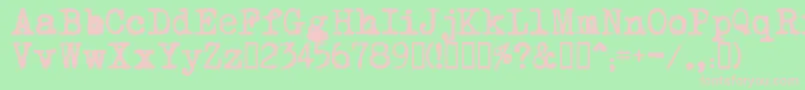 MomsTypewriter Font – Pink Fonts on Green Background