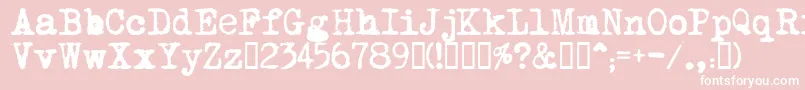 MomsTypewriter Font – White Fonts on Pink Background