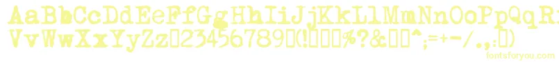 フォントMomsTypewriter – 白い背景に黄色の文字