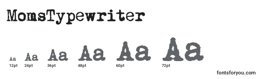MomsTypewriter Font Sizes