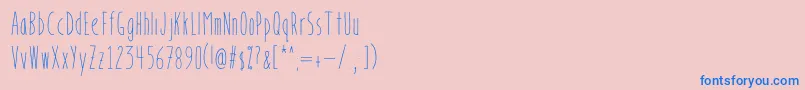 フォントBookendsBookendswithaccents – ピンクの背景に青い文字