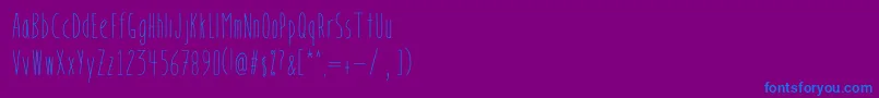 BookendsBookendswithaccents-Schriftart – Blaue Schriften auf violettem Hintergrund