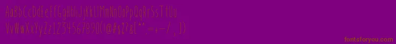 フォントBookendsBookendswithaccents – 紫色の背景に茶色のフォント