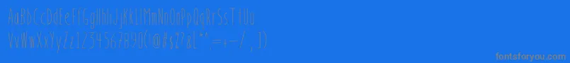 フォントBookendsBookendswithaccents – 青い背景に灰色の文字