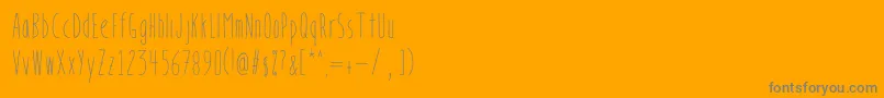 BookendsBookendswithaccents-Schriftart – Graue Schriften auf orangefarbenem Hintergrund