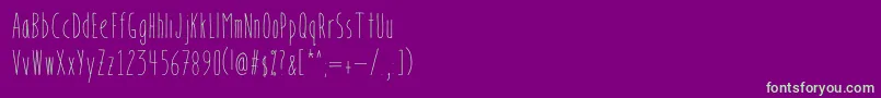 フォントBookendsBookendswithaccents – 紫の背景に緑のフォント