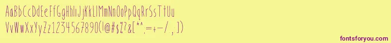 fuente BookendsBookendswithaccents – Fuentes Moradas Sobre Fondo Amarillo