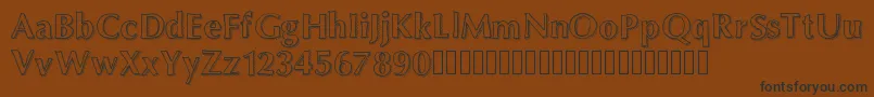 フォントMaximum – 黒い文字が茶色の背景にあります