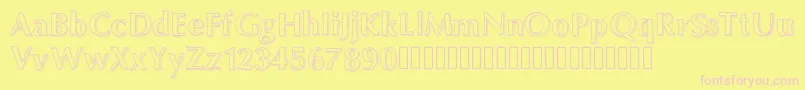 Maximum-fontti – vaaleanpunaiset fontit keltaisella taustalla
