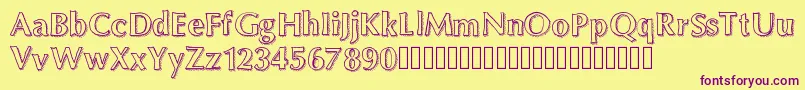 Maximum Font – Purple Fonts on Yellow Background