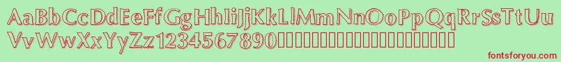 Maximum-Schriftart – Rote Schriften auf grünem Hintergrund