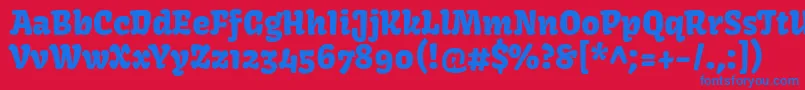 Шрифт KavoonRegular – синие шрифты на красном фоне