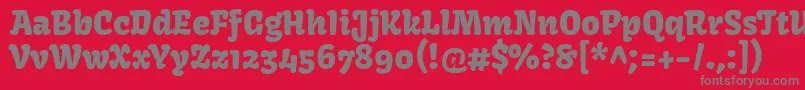 フォントKavoonRegular – 赤い背景に灰色の文字