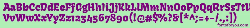Шрифт KavoonRegular – фиолетовые шрифты на зелёном фоне