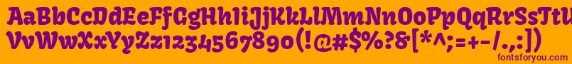 KavoonRegular-fontti – violetit fontit oranssilla taustalla