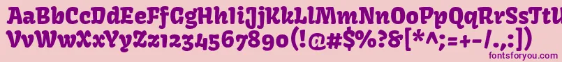 KavoonRegular-Schriftart – Violette Schriften auf rosa Hintergrund