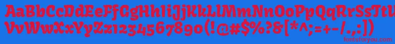 KavoonRegular Font – Red Fonts on Blue Background