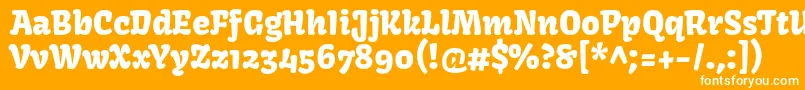 フォントKavoonRegular – オレンジの背景に白い文字