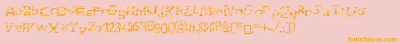 Stripefont-Schriftart – Orangefarbene Schriften auf rosa Hintergrund