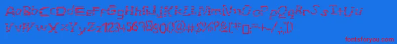 フォントStripefont – 赤い文字の青い背景